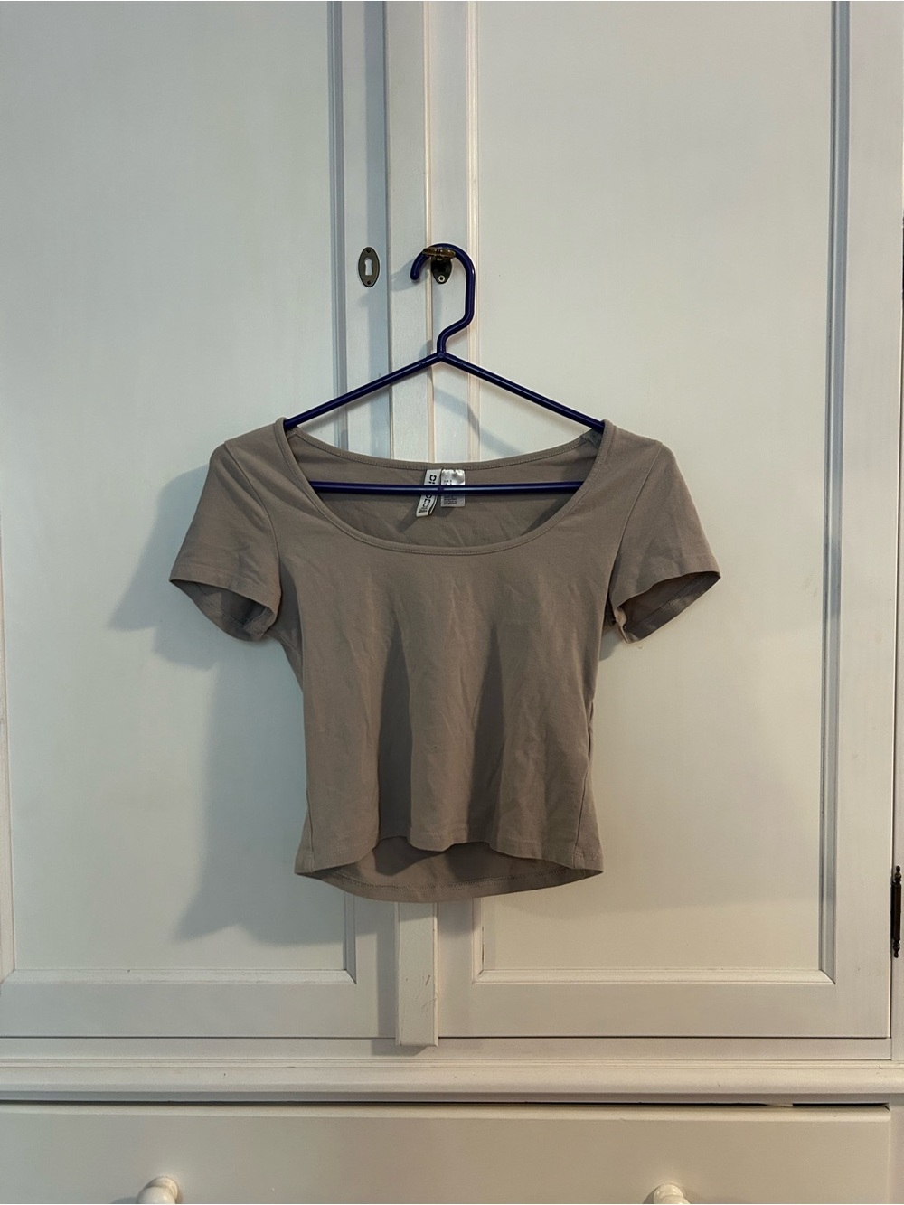 H&M Taupe Scoop Neck Crop Top